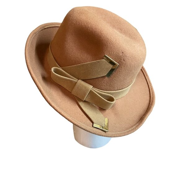 Tom Stone Kurt Jr Fedora Hat Tan Wool Western Style Costal Cowgirl - Picture 5 of 10